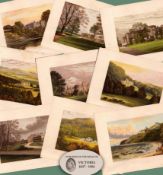 Scotland Job Lot 9 Stunning Gilt-Edge Coloured Victorian Antique Book Plate