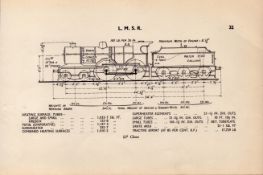 L.M.S.R. 2P Class Locomotive Detailed Diagram 85-Year-Old Print.