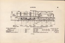 L.M.S.R. 7F Class Locomotive Detailed Diagram Drawing 85-Year-Old Print. This Vintage Print Was...