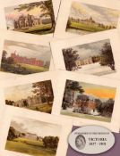 Job Lot Gilt-Edge Coloured Victorian Antique Book Plates - County of Yorkshire-1.