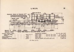 L.N.E.R. “C1 Class (G.N.)” Locomotive Detailed Drawing Diagram 85-Year-Old Print.