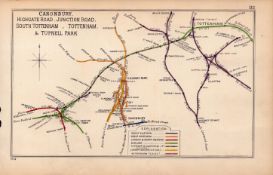 Kentish Town Finsbury Park London Antique Railway Diagram-112.
