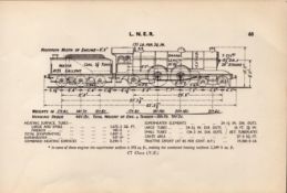 L.N.E.R. “C7 Class” Locomotive Detailed Drawing Diagram 85-Year-Old Print.
