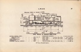 L.M.S.R. 3P Class (Parallel Boiler) Locomotive Detailed Diagram 85-Year-Old Print.