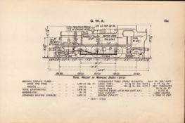 G.W.R “3100” Class Locomotive Detailed Diagram 85-Year-Old Print.