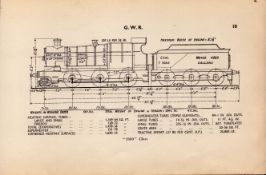 G.W.R “2600” Class Locomotive Detailed Diagram 85 Year- Old Print-2