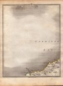 Cardigan Bay Aberporth New Quay Wales John Cary’s Antique George III 1794 Map.
