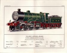 The Great Northern Railway Coloured Detailed Antique Book Plate.