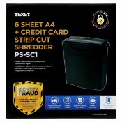 5 x Texet Desktop A4 + Credit Card Cross Cut Shredder (Returns)