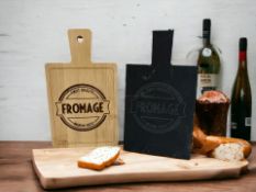 Set of 2 Mini Tapas Serving Boards Slate & Bamboo