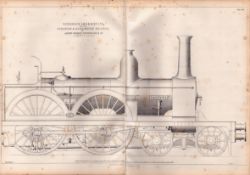 Stephenson’s Locomotive Stockton & Darlington Railway Antique Scarce Diagram-34.