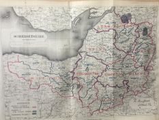 Antique 139 Years-Old Scarce Map Somersetshire 1885 Boundary Changes.