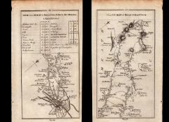 Ireland Rare 177 Antique 245 Yrs-Old Map Road From Dublin To Donegal Killybegs