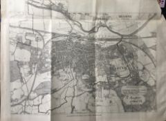 Antique 139 Years-Old Scarce Map City of Reading 1885 Boundary Changes.