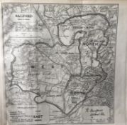 Antique 139 Years-Old Scarce Map City of Salford 1885 Boundary Changes.