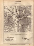 Antique 139 Years-Old Scarce Map City of Lincoln Boundary Changes 1885.
