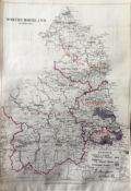 Antique 139 Years-Old Scarce Map Northumberland 1885 Boundary Changes.