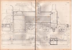 Stephenson’s Locomotive Stockton & Darlington Railway Antique Diagram-32.