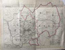 Antique 139 Years-Old Scarce Map City of Bristol 1885 Boundary Changes.