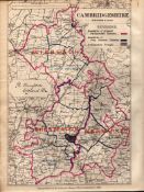 Antique 139 Years-Old Scarce Map of Cambridgeshire Boundary Changes 1885.