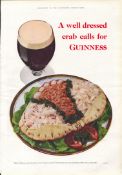 Original 65-Year-Old 1959 Guinness Print Well Dressed Crab– GE 3155 #-4.