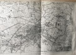 Antique 139 Years-Old Scarce Map Ashton Under Lyne 1885 Boundary Changes.