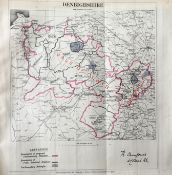 Antique 139 Years-Old Scarce Map Denbighshire Wales 1885 Boundary Changes.