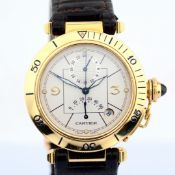 Cartier / Pasha - Power Reserve - GMT - Gentlemen's Yellow Gold Wristwatch
