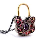 An Exquisite, Convertible Clasp Necklace Embellished With Gold, Colourful Stones, and Diamonds On...