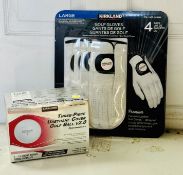 Kirkland Signature Cover Golf Balls-3 & Kirkland Signature Golf Gloves Large Size New Sealed Pack...