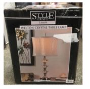 Stylecraft Weston Crystal Table Lamp Ex Display