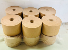 12 Large Rolls Reinforced Gummed Paper Tape New