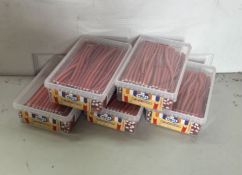 5 x Vidal Strawberry Pencils New Sealed Tubs BBE 9/25