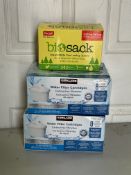 2 x Kirkland Signature Water Filter Cartridges 8 Pack & Food Cady Liners New Sealed Boxes