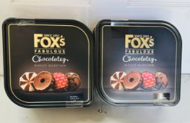 2 x Fox's Chocolatey Biscuit Selection 730g (OOD). BBE 8/24