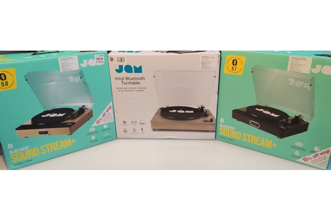 3 x Jam Audio Bluetooth Turntables With USB Digital Transfer. Tested and Boxed With Accessories. - Image 1 of 4