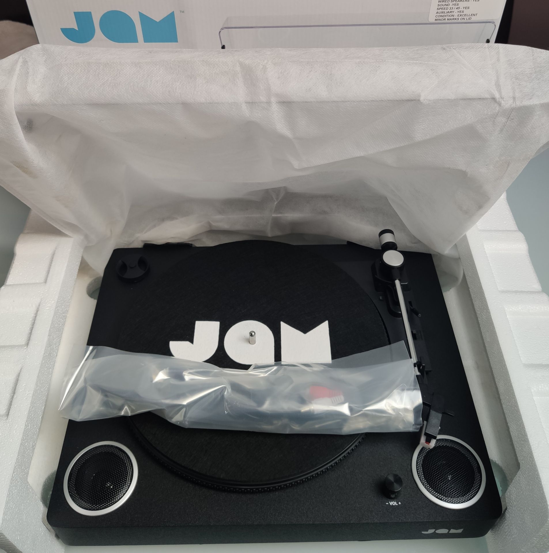 3 x Jam Audio Turntables. Bluetooth, All In One Etc. Tested and Boxed With Accessories. - Image 4 of 4