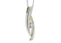 9ct Claw Set Diamond Pendant 0.18 Carats
