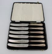 Cased Set of 6 Dessert Knives Sheffield 1931