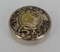 Art Nouveau Silver Plated Pill Box By Armand Frenais French c.1900