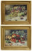 Pair of Signed Still Life Paintings Oil On Canvas