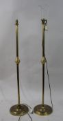 Pair of Vintage Brass Standard Lamps