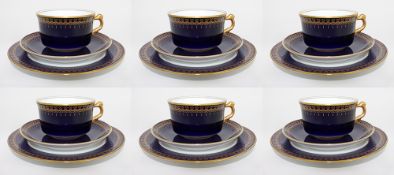 Set of 6 Romanov Collection Cobalt Blue Trios