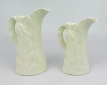 Pair of Royal Worcester Leaf Jugs