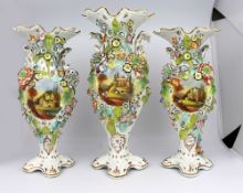 Garniture of Antique Coalbrookdale Vases c.1840