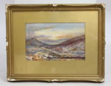 Victorian Highlands Watercolour Set In Gilt Frame