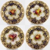 Collection of 4 Royal Worcester Cabinet Plates By Albert Shuck (1880-1961)