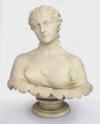 Victorian Parian Ware Bust of Clytie Sculpted By C. Delpech