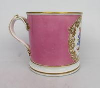 Mid 19th c. Floral Rose Pompadour Tankard