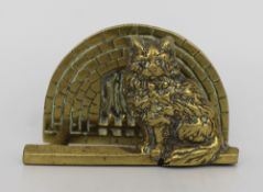 Vintage Brass Cat Letter Rack